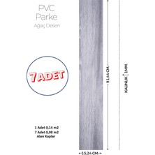 Brano 15,24 x 91,44 cm Kendinden Yapışkanlı Parke Görünümlü Zemin Kaplaması Gri Renk-7 Adet