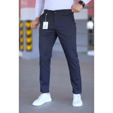 Ser Joven Erkek Slim Fit Lacivert Casual Pantolon %60 Polyester %35 Viskon %5 Elastan