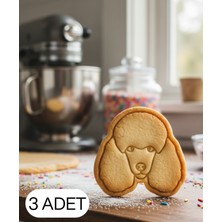 Ulu Pazarlama 3lü Poodle Kaniş Şekillendirici Kalıp Kurabiye Hamur Kesici Oyun ve Şeker Hamuru Seti