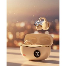 GIGA Şık ve Taşınabilir Bluetooth Kulaklık Gün Boyu Kullanım 2 Kurdele Küpe Hediyeli