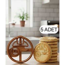 Ulu Pazarlama 5li Karakter Figürlü Yuvarlak Kurabiye Kalıbı Hamur Kesici Şeker  ve Oyun Hamuru Için