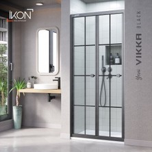 İkon Duş Sistemleri Vikka Katlanır | Siyah Karolaj Duş Kabini H:190