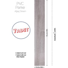 Brano 15,24 x 91,44 cm Kendinden Yapışkanlı Parke Görünümlü Zemin Kaplaması Açık Ahşap Renk-7 Adet