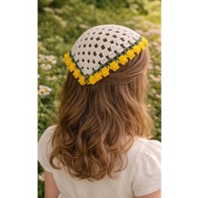 El Örgüsü Bandana Sarı Lale Çok Kullanışlı