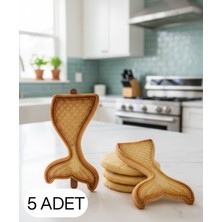 Ulu Pazarlama 5li Çift Parça Balık Kuyruğu Kurabiye Kalıbı Hamur Kesici Şeker ve Oyun Hamuru Için