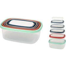 Dora Shopping 6’lı Saklama Kabı Seti – Hava Geçirmez Sızdırmaz Kapaklı, Iç Içe Geçen Yer Tasarruflu Yiyecek Saklam