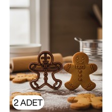 Ulu Pazarlama 2li Zencefilli Adam Figürlü Kurabiye Kalıbı Hamur Kesici Şeker ve Oyun Hamuru Için Tek Parça
