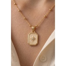 Aurrari Gold Zirkon Taşlı ve Mineli Kuzey Yıldızı Kolye