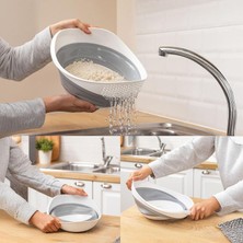 Dora Shopping Katlanabilir Pirinç, Mercimek Süzgeci | Yer Kaplamayan Katlanır Süzgeç – Geniş Kullanışlı (30X25X15,