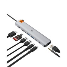 Dora Shopping Arcdock 85W Güç Adaptörü 9in1 Usb-C Multi Hub / Çoklayıcı 9 Port / 4K 60hz / Ethernet 1gbps / Macboo