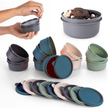 Dora Shopping 4'lü Yuvarlak Mini Saklama Kabı Küçük Sızdırmaz Kapaklı Çok Amaçlı Kap Erzak Çerez (280, Yuvarlak, 4