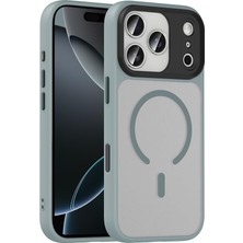 Dora Shopping iPhone 17 Için Kılıf Arka Yüzey Magsafe Uyumlu Şarj Özellikli Flet M-Safe Kapak (Gri)