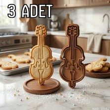 Ulu Pazarlama 3lü Viyolonsel Figürlü Hamur Şekillendirici Kurabiye Kalıbı Oyun Hamuru Kalıbı 10 5 cm