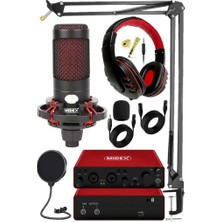 Dora Shopping Cxn-30 -9 GLX-800 Profesyonel Ses Kartlı Condenser Mikrofon Stand Kulaklık Seti