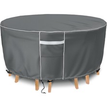 Dora Shopping Veranda Kılıfları, Yuvarlak Dış Mekan Kılıfı Su Geçirmez, 500D Ağır Hizmet, 62" Çap x 28" Y Yuvarlak