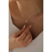 Sunshine 925 Ayar Gümüş ,gold Kaplamalı Çift Renk Diamond Model Kolye
