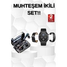 GIGA Kulak Içi Kablosuz Bluetooth Kulaklık ve Nfc ve Gps Özellikli Akıllı Saat Alarm ve Titreşim