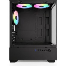 Aktuf Fiero Siyah 3 Rgb Fanlı 600W Power Supply M-Atx Gaming Oyuncu Bilgisayar Kasası