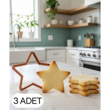 Ulu Pazarlama 3lü Yıldız Figürlü Kurabiye Kalıbı ve Hamur Kesici Şeker ve Oyun Hamuru Için Tek Parça Kalıp