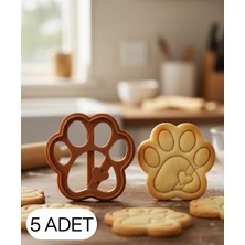 Ulu Pazarlama 5li Kalpli Pati Figürlü Kurabiye Kalıbı ve Hamur Kesici Şeker ve Oyun Hamuru Için Tek Parça Kalıp