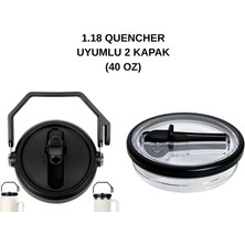 Stanley Quencher 1.18L (40 Oz) Uyumlu 2 ADET Sızdırmaz Termos Kapağı – Taşıma Saplı ve Pipet Girişli Yedek Kapak
