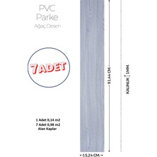 Brano 15,24 x 91,44 cm Kendinden Yapışkanlı Parke Görünümlü Zemin Kaplaması Açık Gri Renk-7 Adet