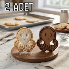 Ulu Pazarlama 2li Sevimli Ahtapot Hamur Şekillendirici Kurabiye Kalıbı Oyun Hamuru Kalıbı 9 cm