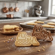 Ulu Pazarlama Iş Makinesi Figürlü Hamur Şekillendirici Kurabiye Kalıbı Oyun Hamuru Kalıbı 8 cm