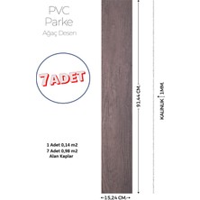 Brano 15,24 x 91,44 cm Kendinden Yapışkanlı Parke Görünümlü Zemin Kaplaması Koyu Ceviz Renk-7 Adet