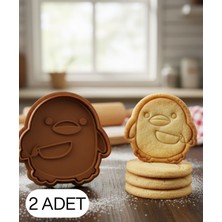 Ulu Pazarlama 2li Mizah Temalı Penguen Kurabiye Kalıbı Çift Parça Hamur Kesici Şeker ve Oyun Hamuru Için