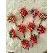 Handmade 10ADET Yaka Çiçeği Damat Yaka Çiçeği Sağdıç Çiçeği Gerçek Şoklanmış Cipsodan