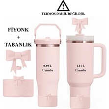 Stanley Quencher - Yeni Nesil Pipetli Termos Aksesuarı Tabanlık ve Pipet Başlığı Pembe