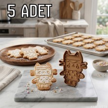 Ulu Pazarlama 5li Kedi Figürlü Hamur Şekillendirici Kurabiye Kalıbı Oyun Hamuru Kalıbı 6 5 cm