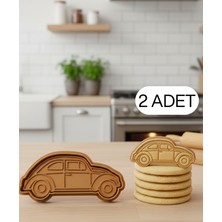 Ulu Pazarlama 2li Klasik Araba Figürlü Kurabiye Kalıbı Hamur Kesici Şeker Hamuru ve Oyun Hamuru Için