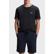 Boss Streç Pamuklu Regular Fit Bisiklet Yaka T Shirt Erkek T Shirt 50521245 402