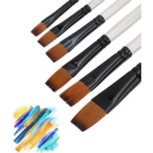 Dora Shopping Resim Fırça Seti Suluboya Yağlıboya Düz Uçlu 6