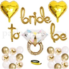 Dora Shopping Bride El Yazısı, Yüzük Kalp Folyo Balonlu Bride Set