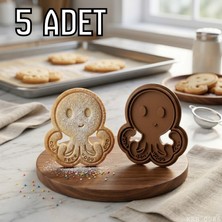 Ulu Pazarlama 5li Sevimli Ahtapot Hamur Şekillendirici Kurabiye Kalıbı Oyun Hamuru Kalıbı 9 cm