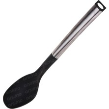 Dora Shopping Metal Saplı Servis Yemek Kaşığı | Metal Saplı Yanmaz Yapışmaz Servis Yemek Kaşığı 34 cm