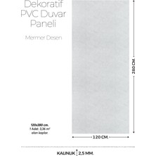 Brano 120 cm x 280 cm Duvar Paneli,salon,duvar,tv Ünitesi-Açık Gri Mermer Desen