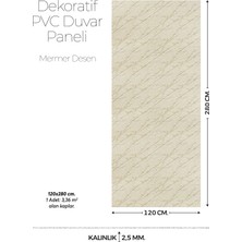 Brano 120 cm x 280 cm Duvar Paneli,salon,duvar,tv Ünitesi-Bej Mermer Desen