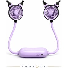 Ventoze Esnek Boyun Fanı Giyilebilir 70 cm Taşınabilir Şarjlı Mini Vantilatör 2 Kademeli Hands-Free