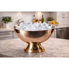 Biradlı Punch Kase 16XH18 cm Bakır | Şık Servis Kasesi – Bar & Restoran