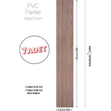 Brano 15,24 x 91,44 cm Kendinden Yapışkanlı Parke Görünümlü Zemin Kaplaması Ahşap Renk-7 Adet