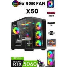 XGaming X50 Ryzen 7 5700X | 32GB Ram | 1tb M.2 SSD | 8gb RTX5060 Sıvı Soğutmalı Oyuncu Oem Seti
