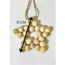 Çocuk Odası Için 1 Adet Yıldız Ahşap Duvar Süsü | 9 cm Boncuklu Hediyelik Süs