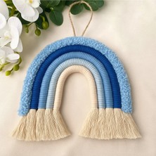 El Yapımı Makrome Gökkuşağı 20X20 cm Dekoratif Kapı & Duvar Süsü