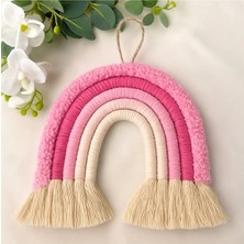 El Yapımı Makrome Gökkuşağı 20X20 cm Dekoratif Kapı & Duvar Süsü