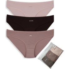 Eslara Kadın 3'lü Paket Pamuklu Bikini Külot Seti - Yazılı Seri