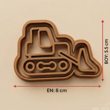 Ulu Pazarlama 2li Iş Makinesi Figürlü Hamur Şekillendirici Kurabiye Kalıbı Oyun Hamuru Kalıbı 8 cm